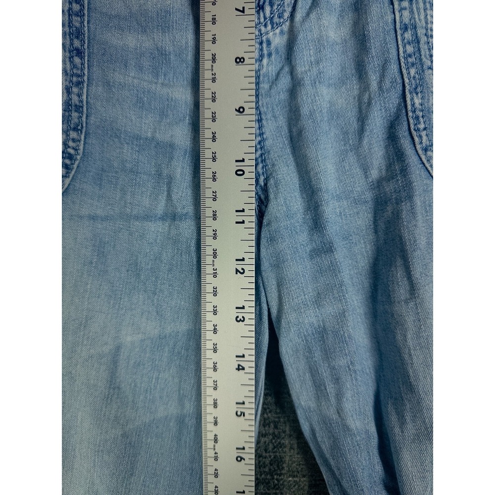 Pilcro Wide Leg Bell Bottom Patch Pocket Jeans Womens 29/30 Light Blue Denim Boh - Picture 9 of 9